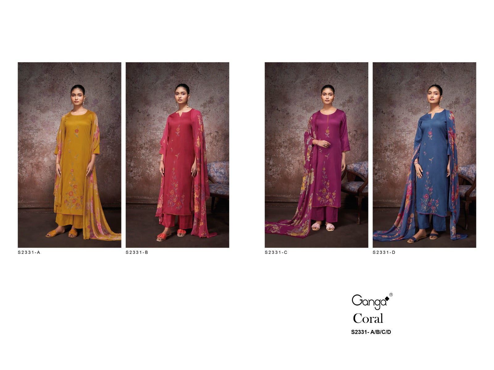 Ganga Mahonia Heavy Cotton Designer Dress Materials