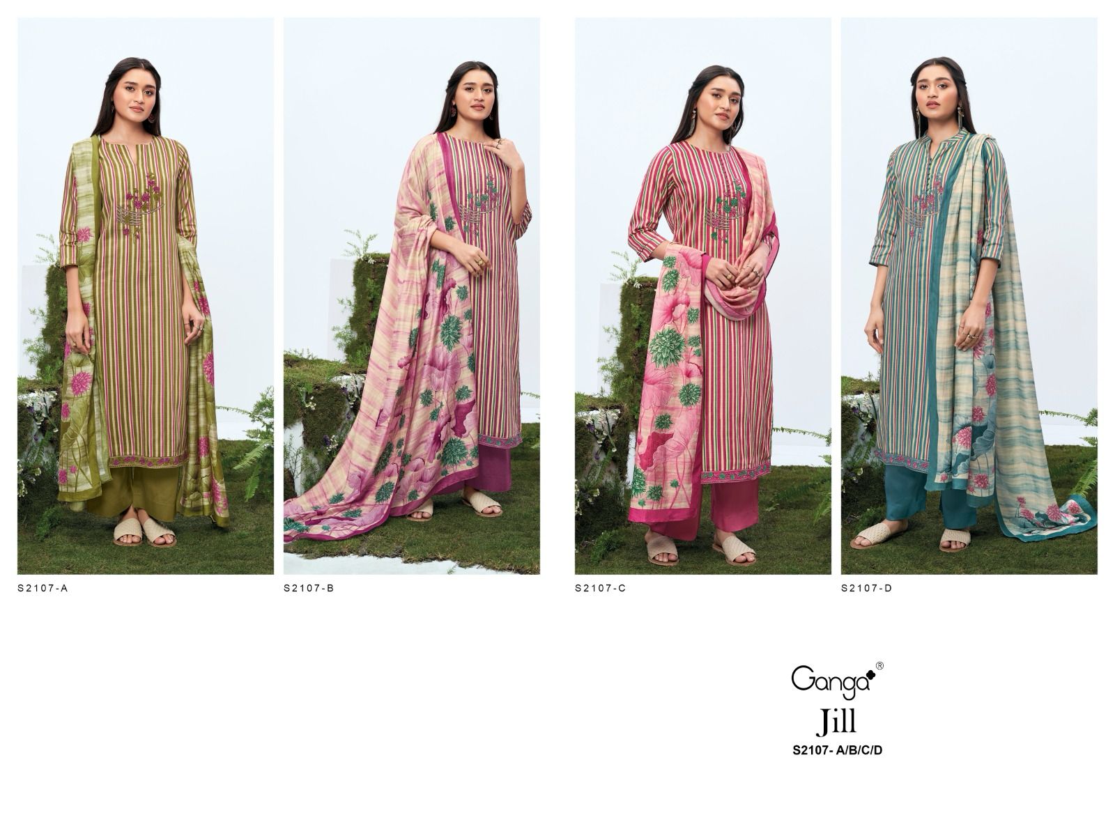 Ganga Suit Presnets Raag Silk Fabric With Embroidery Work Salwar Suit