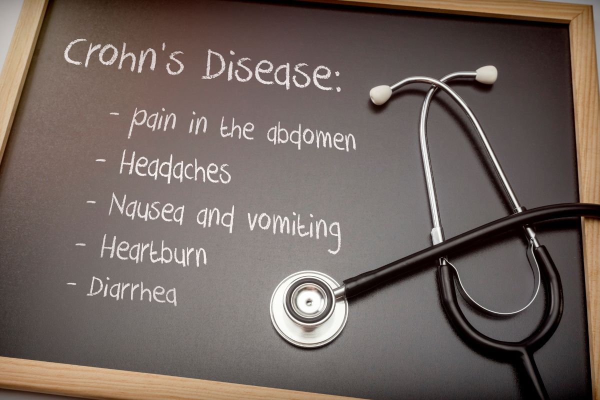 A picture showing common symptoms of Crohn's disease.