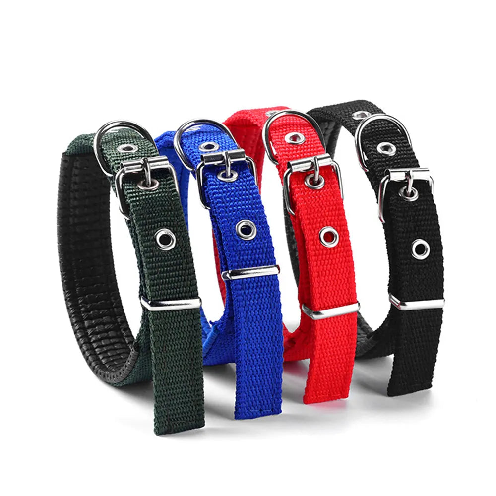 Soft Foam Padded Dog Basic Collar Adjustable Metal Buckle Pet Dog Collar for Puppy Cats Strong Durable Large Dogs Walking Collar