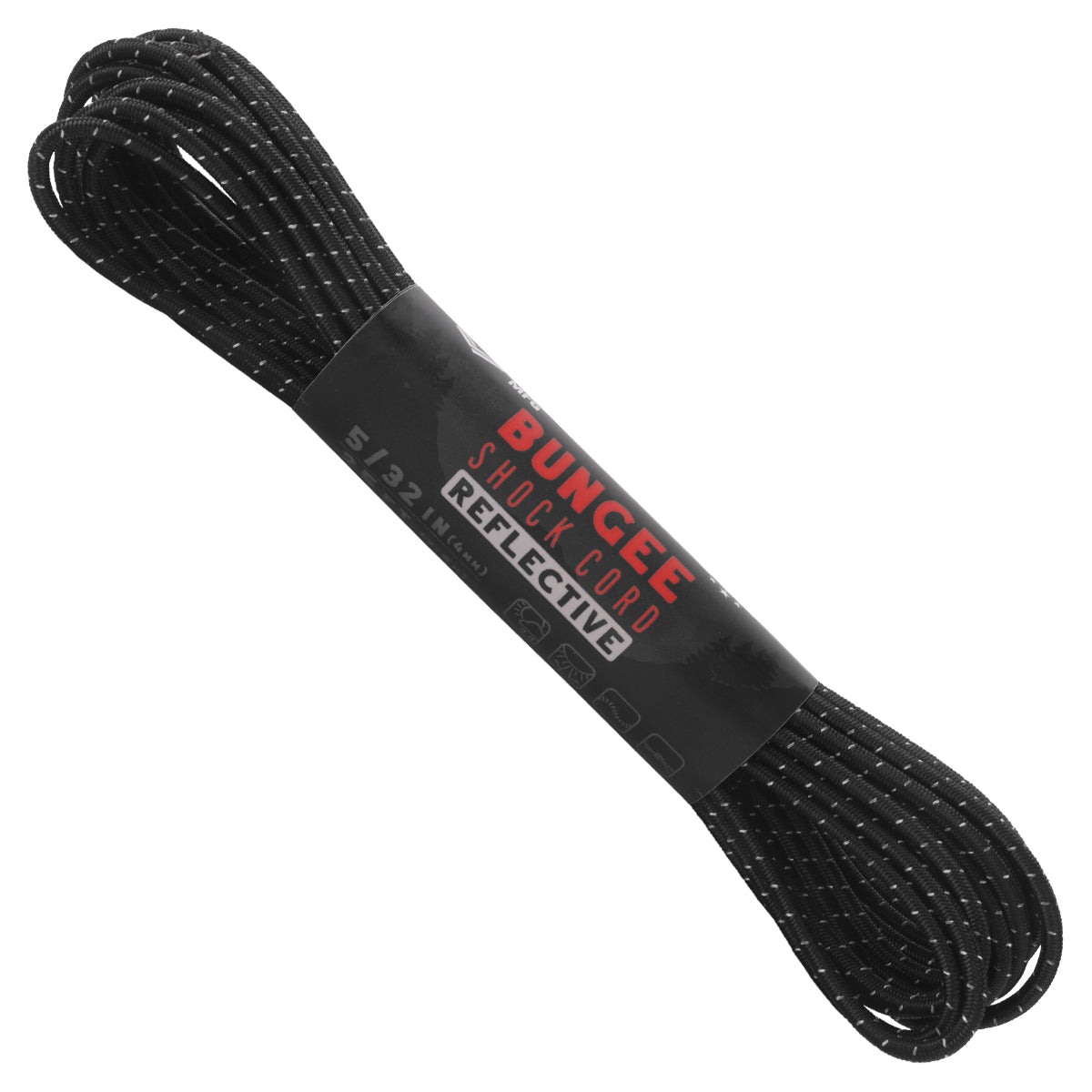 5/32 Bungee Shock Cord - Black Reflective