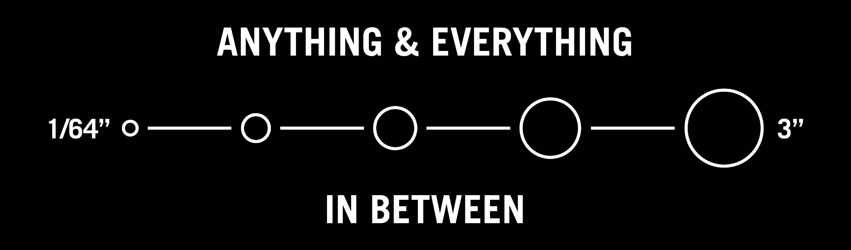 Anything and Everything 1_64 inch to 3 inch in size variation