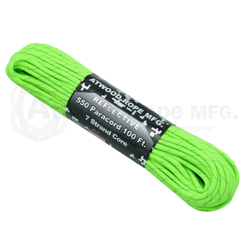 Fluorescent Reflective 550 Paracord (Reflective Coyote Brown, 50 Pack)