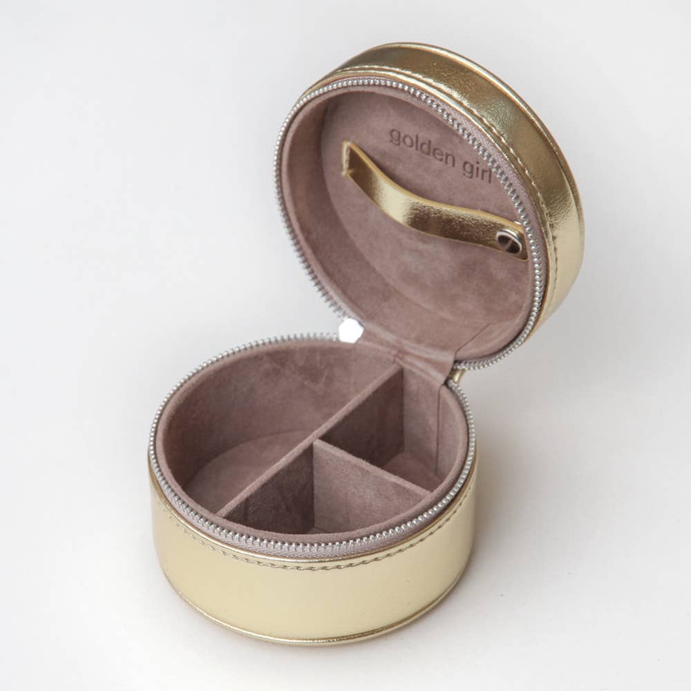 Round Gold Jewellery Box