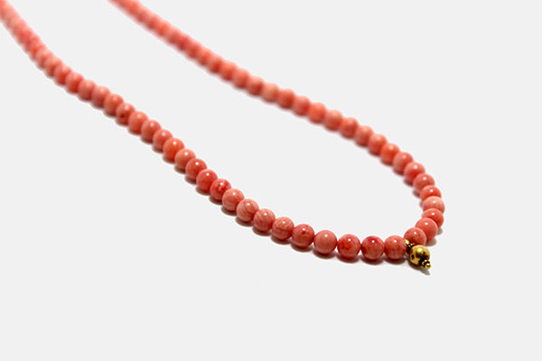 Beaded Coral & 18k Gold Necklace