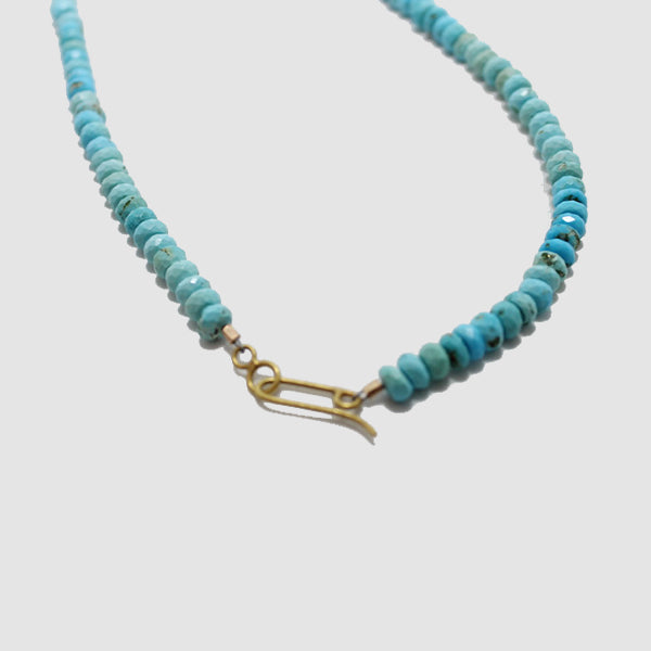 Gem Token Sleeping Beauty Turquoise & 18k Gold Bee Necklace