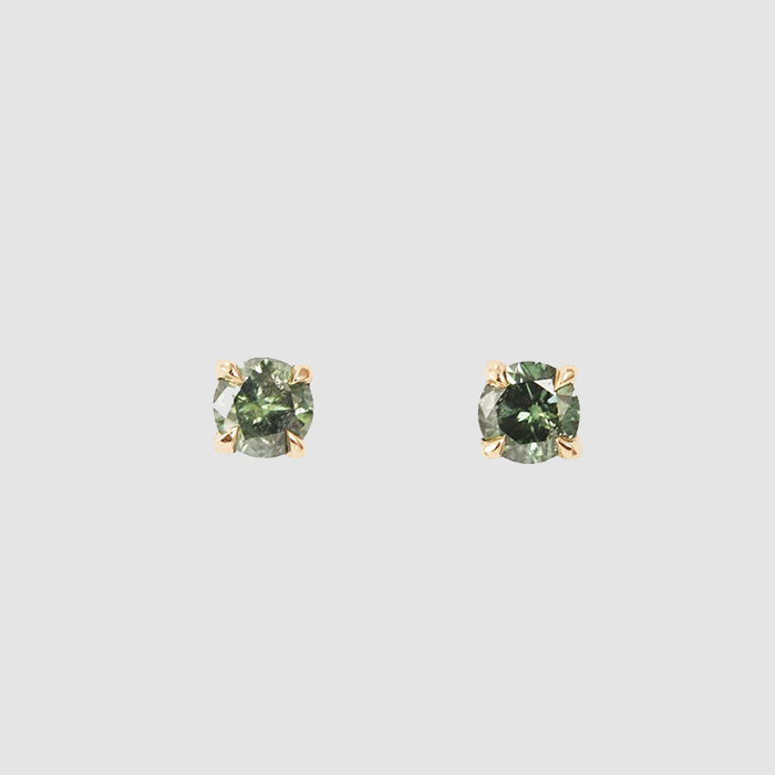 Yi Collection 14k Gold Green Diamond Stud Earrings