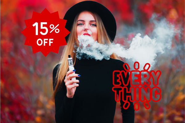 15% OFF EVERYTHING - Woman Vaping
