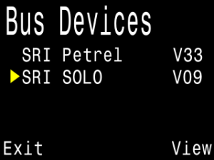 On the “Bus Devices” page, choose “View” to see more info and setting