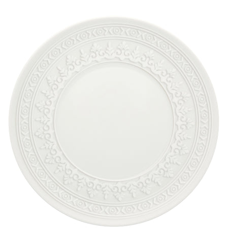 Midcentury White Ornament Bread and Butter Plate by Vista Alegre