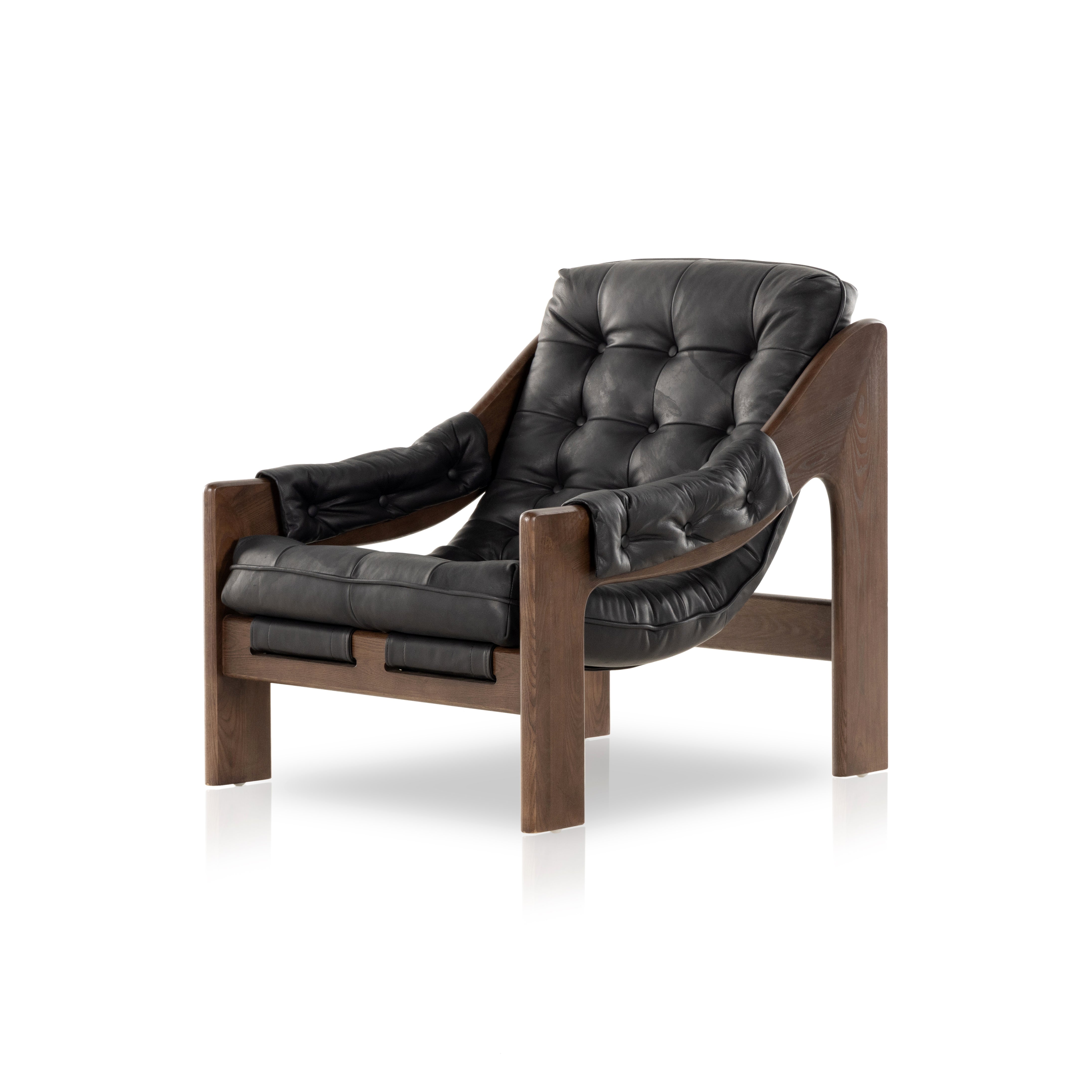 Image of Four Hands Roberto Leather Lounge Chair - Available in 2 Colors