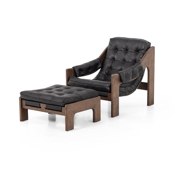 Four Hands Roberto Chair With Ottoman - Available in 2 Colors