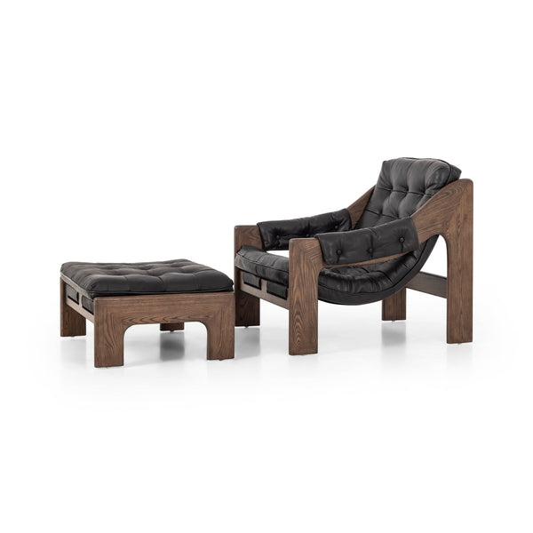 Four Hands Roberto Chair With Ottoman - Available in 2 Colors