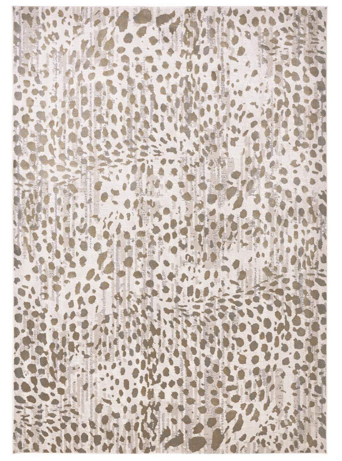 Feizy Waldor Metallic Animal Print Rug - Available in 7 Sizes - Brown & Ivory