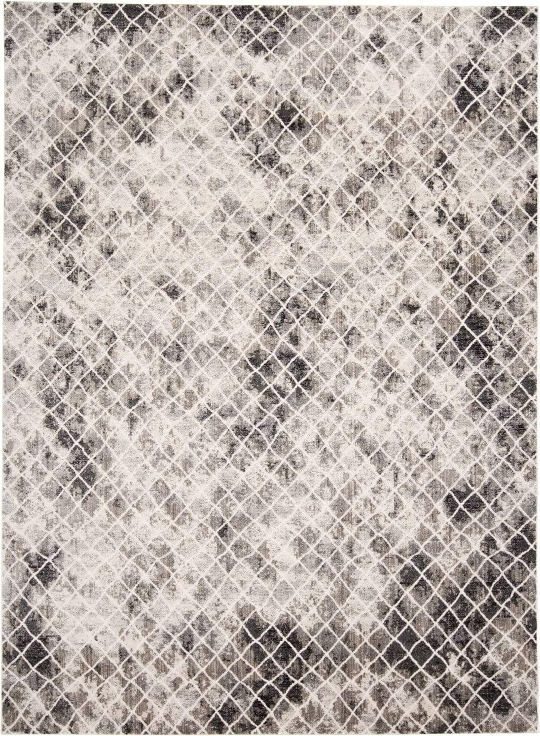 Feizy Feizy Kano Distressed Diamonds Rug - Charcoal & Beige - Available in 8 Sizes 2'-2" x 3' 8643873FSNDIVYA08