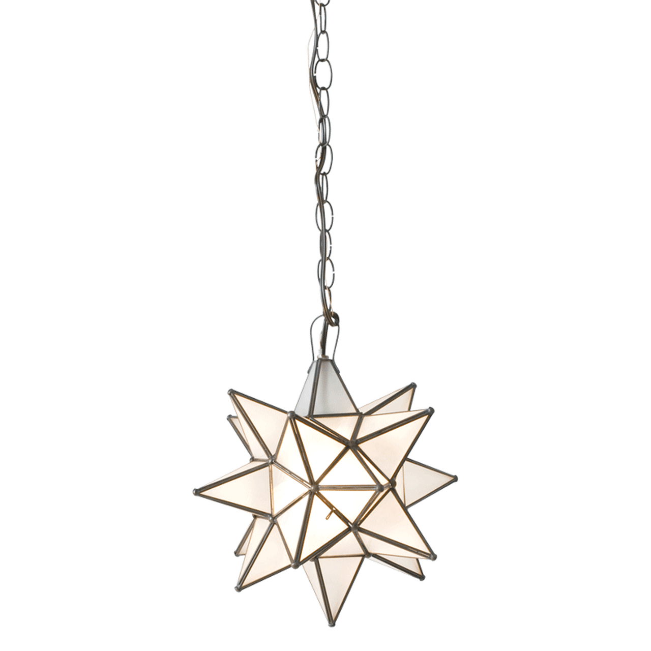 Worlds Away Worlds Away AGS812 Small Frosted Star Chandelier - Brass AGS812