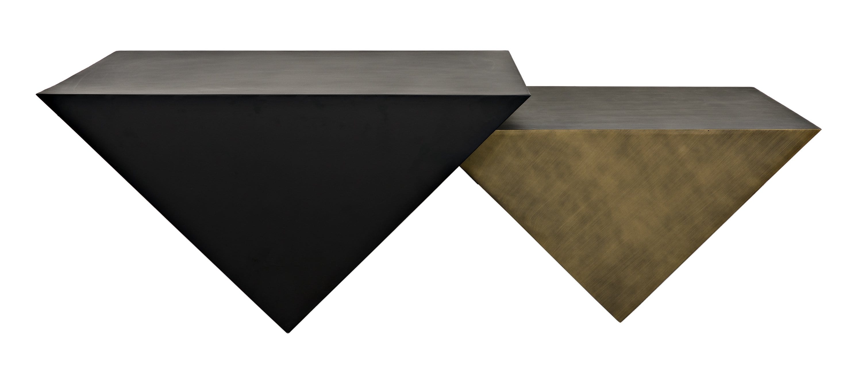 Noir Amboss Coffee Table - Black Metal & Aged Brass