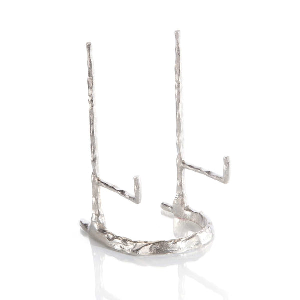 Giacometti Plate Stand In Nickel - Silver