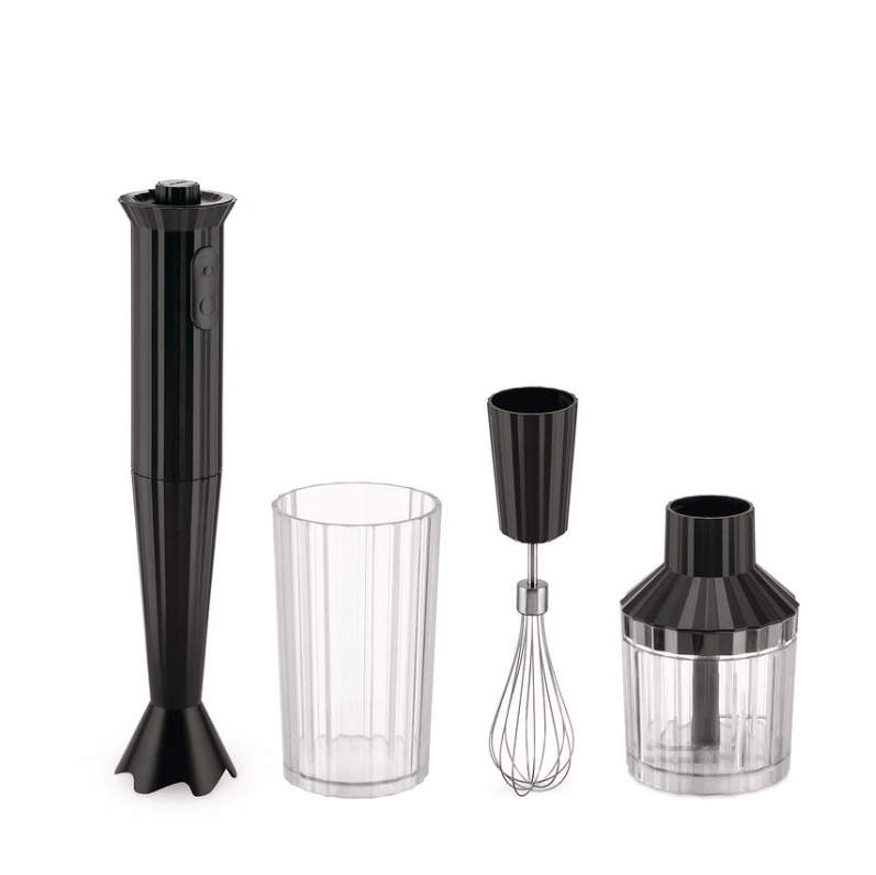 Alessi Plisse Hand Blender Set - Available in 4 Colors - Black