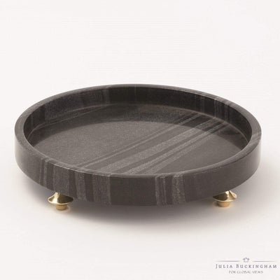 Global Views Plaid Etched Tray-Antique Brass