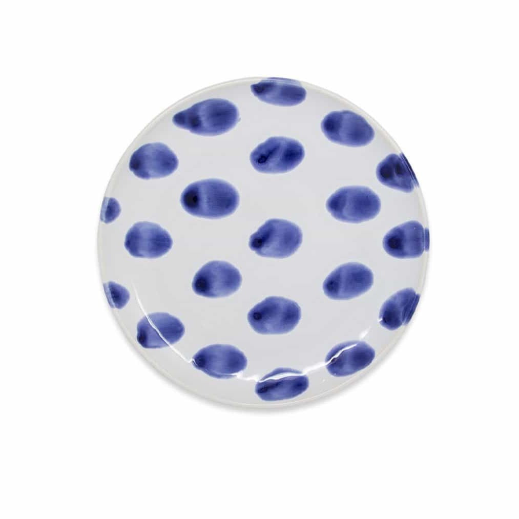 Image of Viva Santorini Dot Cocktail Plate - Blue & White