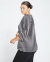 Belle Breton-Stripe Compact Jersey Tee - Black/White thumbnail 2