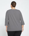 Belle Breton-Stripe Compact Jersey Tee - Black/White thumbnail 3