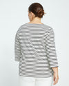 Belle Breton-Stripe Compact Jersey Tee - Ecru/Black Stripe thumbnail 3