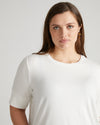 Aimee Liquid Jersey Rib Hem Tee - White thumbnail 0