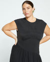 Paloma Tiered Cupro Dress - Black thumbnail 1