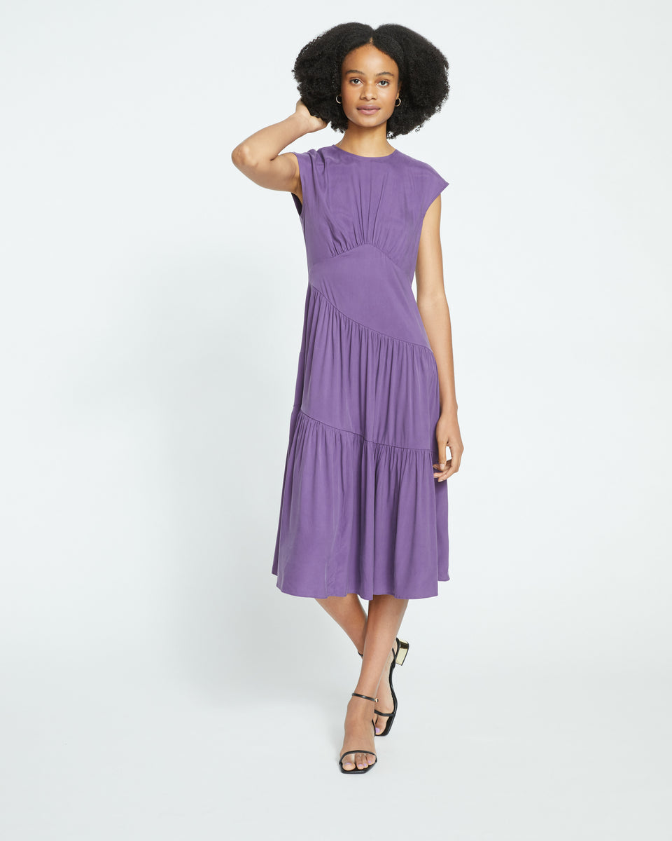 Paloma Tiered Cupro Dress - Potion Purple Zoom image 2