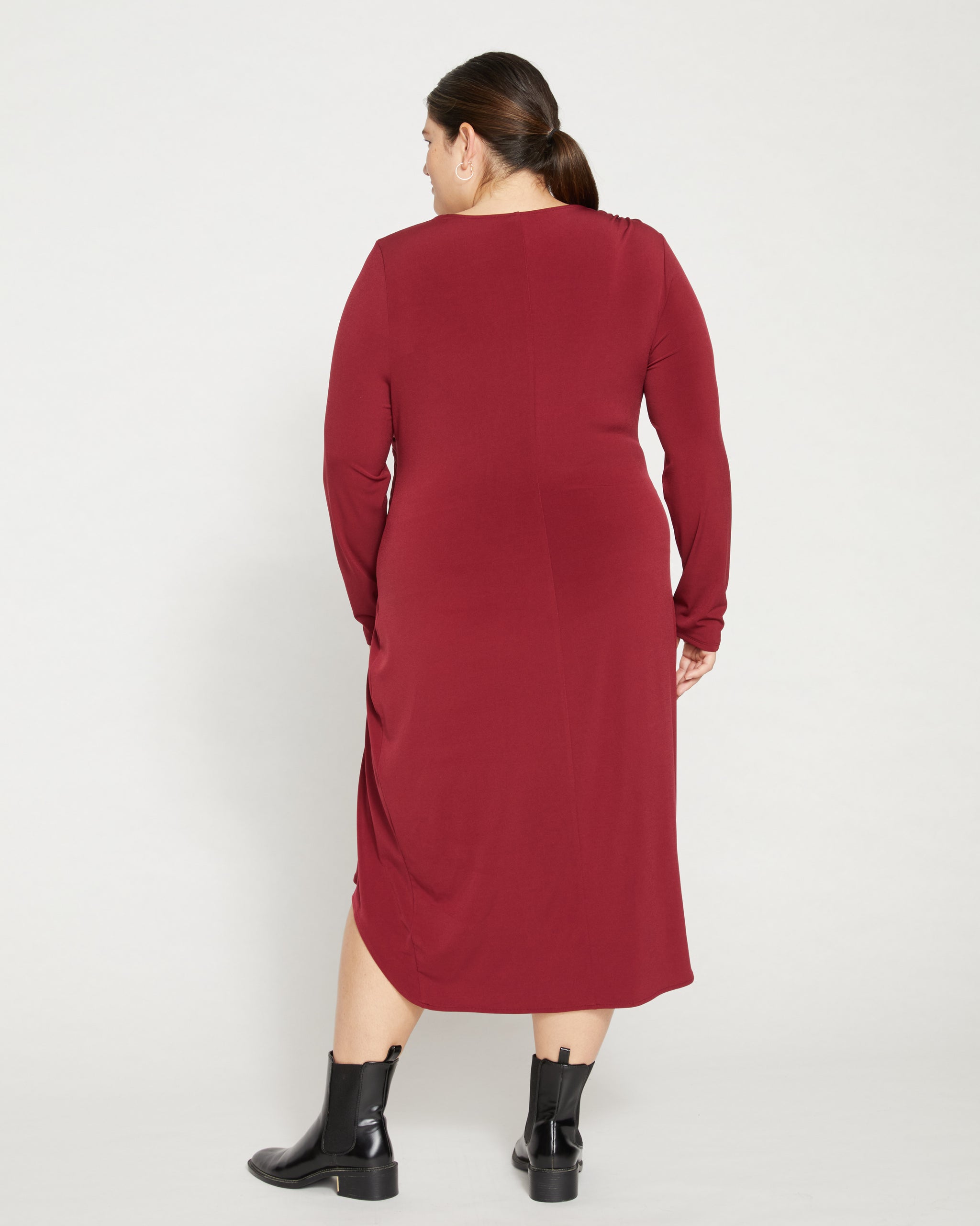 Velvety-Cool Jersey Cinched Dress - Rioja | Universal Standard