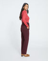 Audrey Tailored Ponte Pants - Black Cherry thumbnail 2