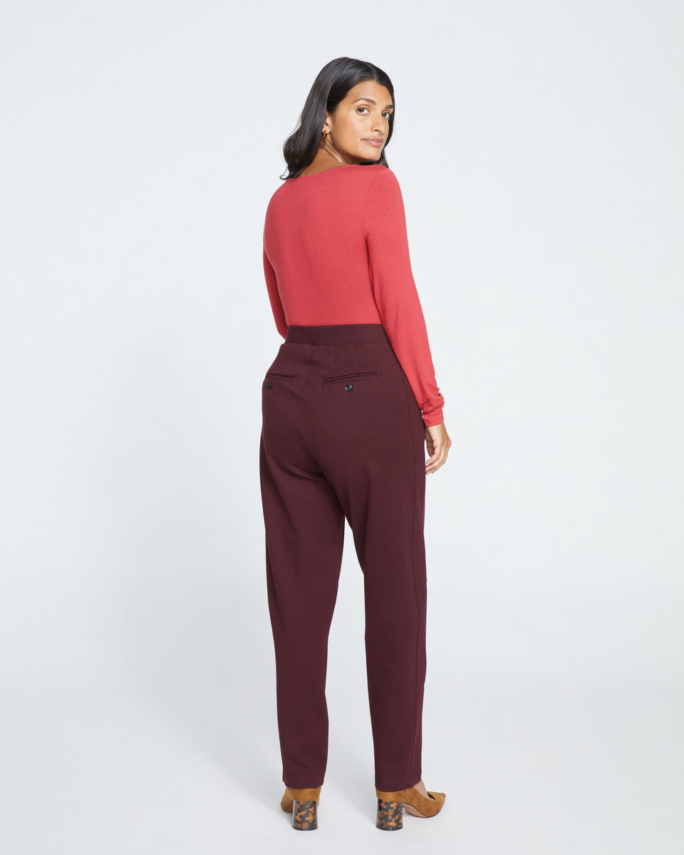 Audrey Tailored Ponte Pants - Black Cherry Zoom image 3