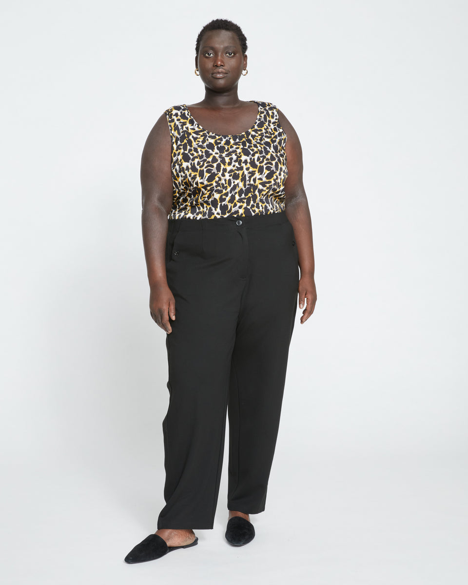 Audrey Tailored Ponte Pants - Black Zoom image 0