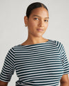 Belle Breton Stripe Jersey Dress - Deep Sea/White Stripe thumbnail 1