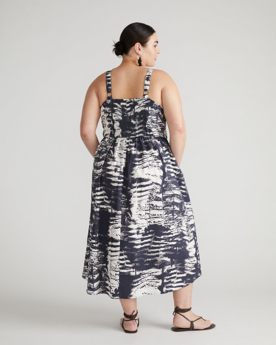 Bellport Sateen Crossover Dress - Shadow Palm Zoom image 3