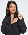 Better-Than-Silk Long Sleeve V-Neck Top - Black thumbnail 1