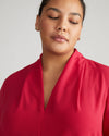 Better-Than-Silk Long Sleeve V-Neck Top - Cerise thumbnail 0