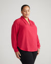 Better-Than-Silk Long Sleeve V-Neck Top - Cerise thumbnail 2