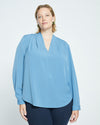 Better-Than-Silk Long Sleeve V-Neck Top - Cornflower thumbnail 0