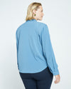 Better-Than-Silk Long Sleeve V-Neck Top - Cornflower thumbnail 3