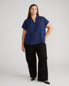 Better-Than-Silk V-Neck Top - Brilliant Navy thumbnail 0