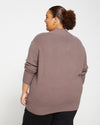 Blanket V Neck Sweater - Morel thumbnail 3