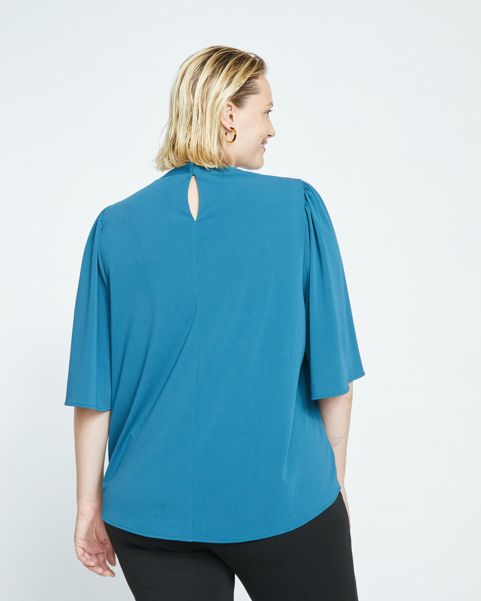 Crepe Jersey Capelet Blouse - Midnight Rain Zoom image 3