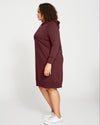 Classic Light Terry Hoodie Sweatshirt Dress - Black Cherry thumbnail 2