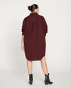 Carefree Stretch Twill Shirtdress - Black Cherry thumbnail 3