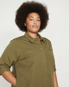 Kelly Stretch Cotton Twill Shirtdress - Ivy thumbnail 1