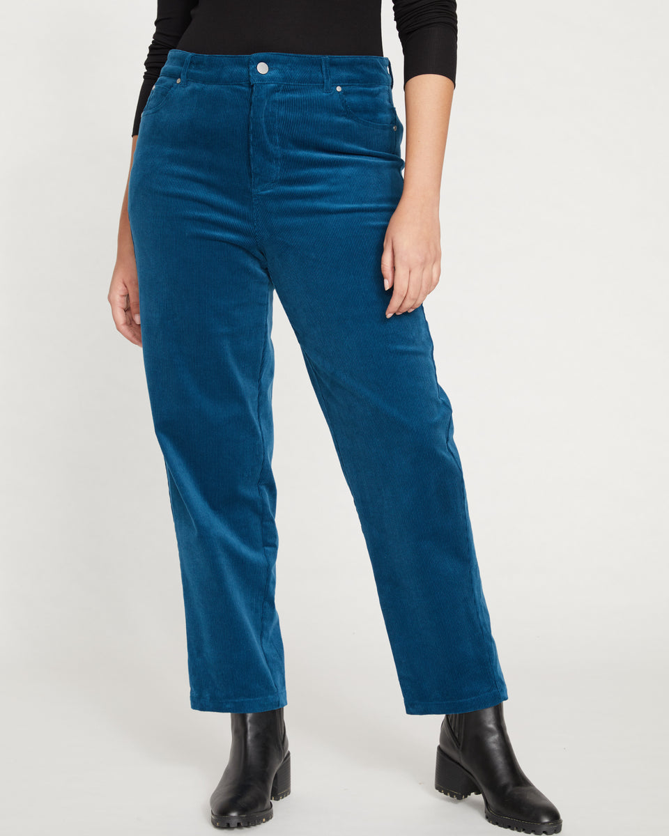 Cassidy High Rise Straight Corduroy Pants - Storm Zoom image 1