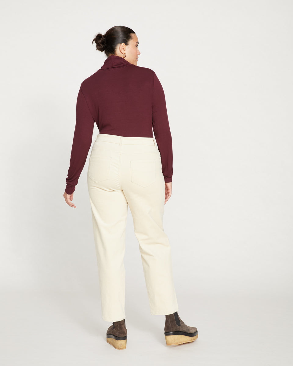 Cassidy High Rise Straight Corduroy Pants - Ceramic Zoom image 3